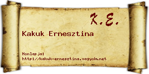 Kakuk Ernesztina névjegykártya