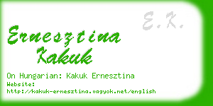 ernesztina kakuk business card